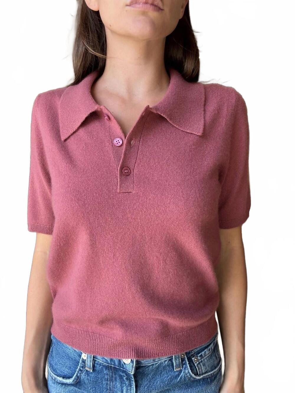 NEW W. CASHMERE fiora short sleeves polo in khalo